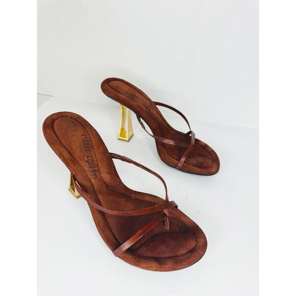 Cult Gaia in mahogany brown Soriah Slide Strappy leather Sandal (Women) 36.5 - Picture 2 of 11